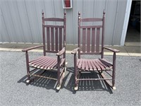 PAIR OF WOODEN ROCKING CHAIRS