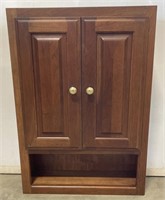 (AU) Wood double door vanity with interior shelf.