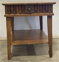 (AU) Wood end table with drawer and lower shelve.