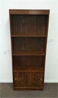 Dark Walnut Finished Book Shelf Unit w/ Cabinet #1