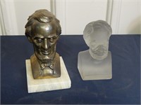 Busts of Abraham Lincoln Glass & Metal