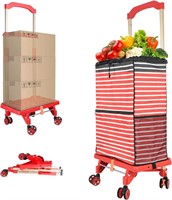 SELORSS Foldable Shopping Cart with 360° Rolling W