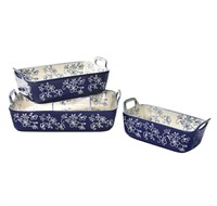 temp-tations Set Of 3 Nested Bakers, Floral Lace B