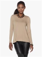 NEW Nene Leakes Solid Taupe Long Sleeve Top 7003