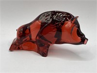 Baccarat Red Razorback Crystal Figurine, France