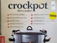 Crockpot Slow Cooker Stainless Steel Locking Lid