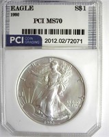 1992 Silver Eagle MS70 LISTS $1350