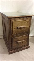 Contemp. Oak Two Drawer Wood FIle Cabinet