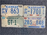 Kansas and Oklahoma License Plates
