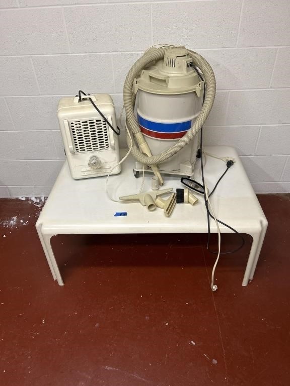 Table heater, and wet dry vac