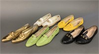 5 pairs of Salvatore Ferragamo ballet flat shoes.