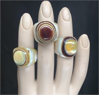 3 Shell Rings Sizes 5.5, 6 & 7