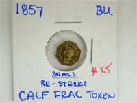 1857 Brass Re-Strike Calf Frac Token