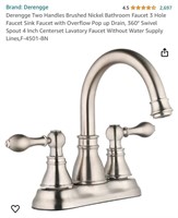 Two Handles Brushed Nickel Bathroom Faucet