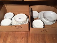 2 boxes white dinnerware