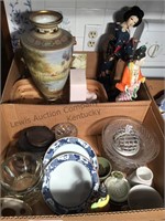 Oriental figurines, table trivet, bowls and more