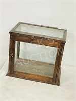 antique oak & glass display w/ front door