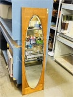 antique wood framed oval mirror - 16 x 56"