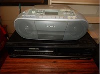 Sony CD/Cassette Player and Panasonic VHS