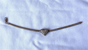 Sterling White Sapphire Heart Bracelet