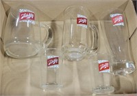 5 ASSORTED SCHLITZ ADVERTISING GLASSES