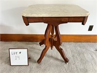 EARLY PARLOR TABLE/MARBLE TOP