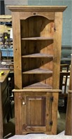 (SM) Vintage Wooden Corner Cabinet 27” x 13 1/2”