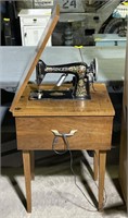 (SM) Vintage Red Eye Singer Sewing Machine 22” x