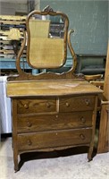 (SM) Vintage Dresser with Mirror 40 1/4” x 22” x