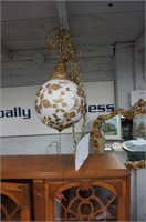 1960's swag lamp-one gold rose missing, working