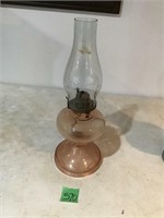 pink base kerosene lamp