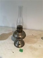 vintage metal base kerosene lamp