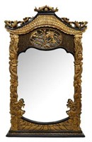 CHINESE PARCEL GILT HANGING WALL MIRROR