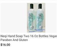 Qty of 2 - 16 Oz NEQI Hand Soap w/Aloe Vera