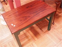 Wooden mahogany bench with wooden legs