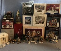 Lrg Christmas Village Lot Including Many Assorted