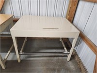 Metal frame drafting table, missing formica top,