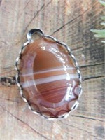 BANDED AGATE PENDANT ROCK STONE LAPIDARY SPECIMEN