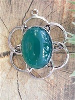 AVENTURINE FLOWER PENDANT ROCK STONE LAPIDARY SPEC