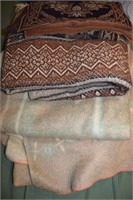 Antique/Vtg Bed Linens Lot w/ Wool & Silk