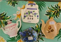 Tea Bag Holders & Ornament - Group of 4