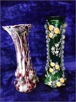 Bohemian Handmade Art Glass Vases