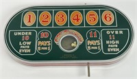 Vintage H.C. Evans Table Top Gambling Dice Game