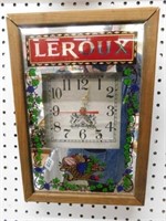 Leroux Liquor bar clock, 13" H