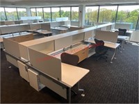 Steelcase 8 Station Cubical w/ 8 Chairs