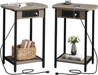 SOOWERY End Tables with Charging Station