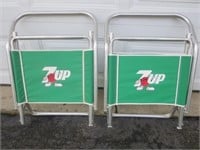 LPO- 2 VTG 7up Soda Aluminum Folding Lawn Chairs