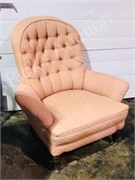 vintage overstuffed easy chair w/ tufted back