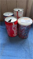 4 small tins one coca-Cola, one diet, Coca-Cola