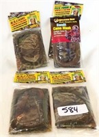 LOT OF 6 CAMO NET 3/4 FACE MASK NEW IN PKG